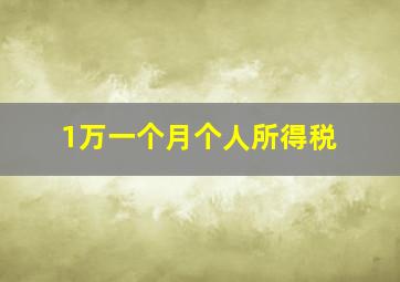 1万一个月个人所得税