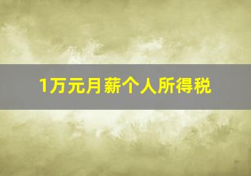 1万元月薪个人所得税