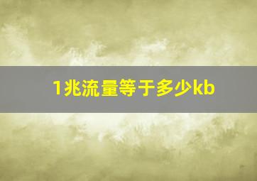 1兆流量等于多少kb