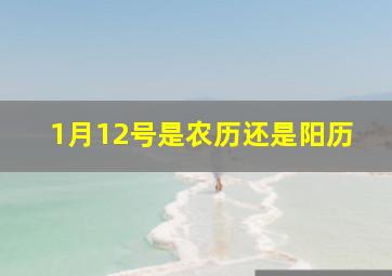 1月12号是农历还是阳历