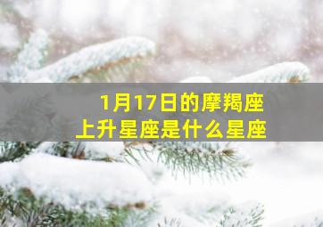 1月17日的摩羯座上升星座是什么星座