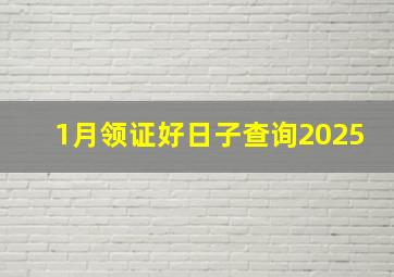 1月领证好日子查询2025