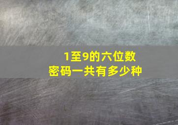 1至9的六位数密码一共有多少种