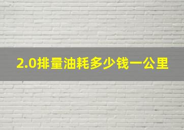 2.0排量油耗多少钱一公里