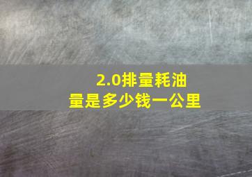 2.0排量耗油量是多少钱一公里