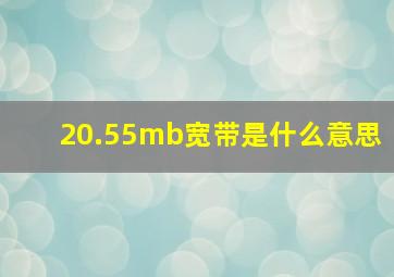 20.55mb宽带是什么意思