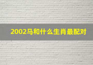 2002马和什么生肖最配对