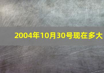 2004年10月30号现在多大