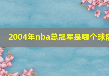 2004年nba总冠军是哪个球队