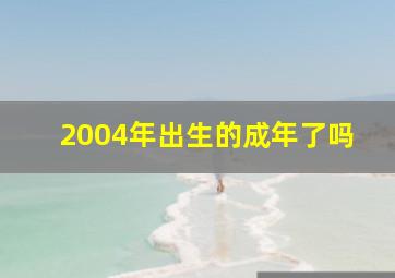 2004年出生的成年了吗