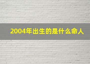 2004年出生的是什么命人