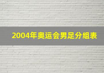 2004年奥运会男足分组表