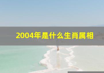 2004年是什么生肖属相