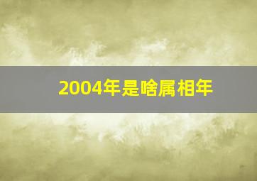 2004年是啥属相年