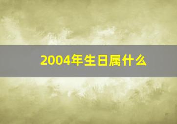 2004年生日属什么