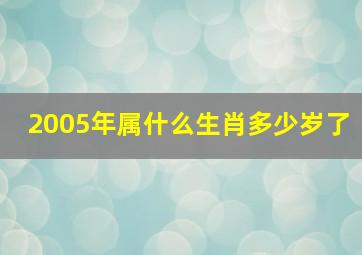 2005年属什么生肖多少岁了