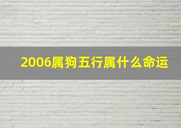 2006属狗五行属什么命运