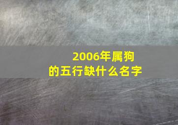 2006年属狗的五行缺什么名字