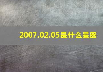 2007.02.05是什么星座