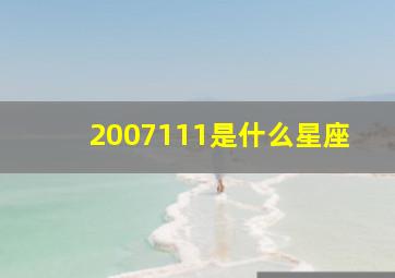 2007111是什么星座