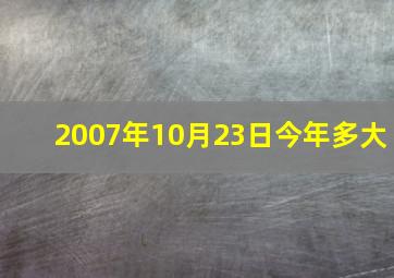 2007年10月23日今年多大