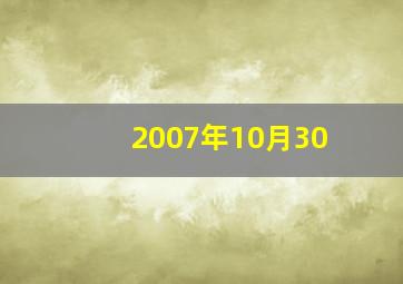 2007年10月30