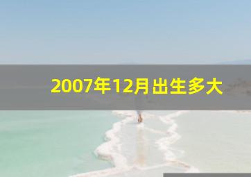 2007年12月出生多大