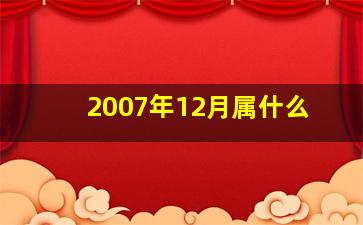 2007年12月属什么