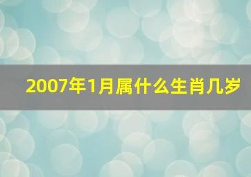 2007年1月属什么生肖几岁