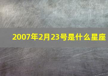 2007年2月23号是什么星座