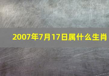 2007年7月17日属什么生肖