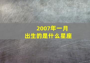 2007年一月出生的是什么星座