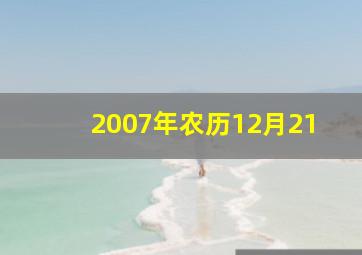 2007年农历12月21