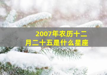 2007年农历十二月二十五是什么星座