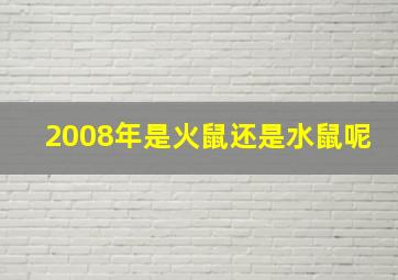 2008年是火鼠还是水鼠呢