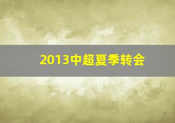 2013中超夏季转会