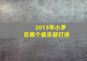 2013年小罗在哪个俱乐部打球