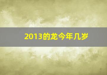 2013的龙今年几岁