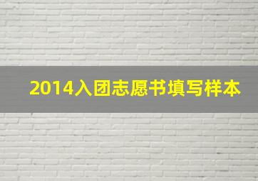 2014入团志愿书填写样本