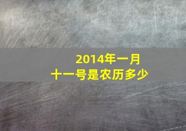 2014年一月十一号是农历多少