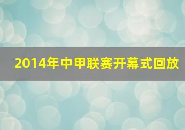 2014年中甲联赛开幕式回放