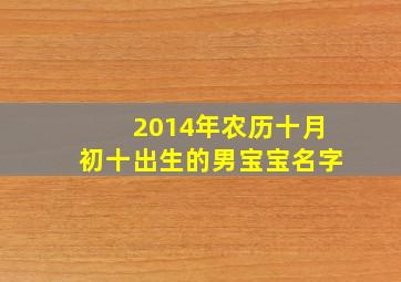 2014年农历十月初十出生的男宝宝名字