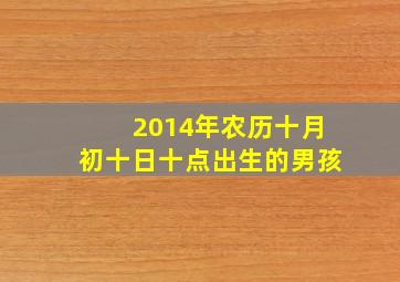 2014年农历十月初十日十点出生的男孩