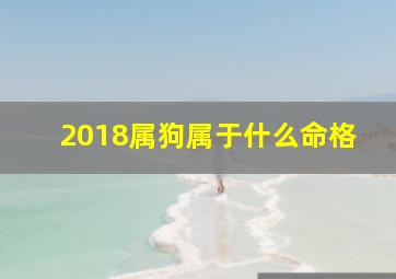 2018属狗属于什么命格