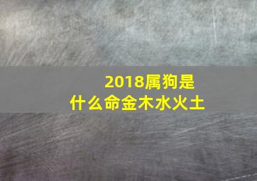 2018属狗是什么命金木水火土