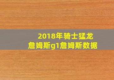 2018年骑士猛龙詹姆斯g1詹姆斯数据