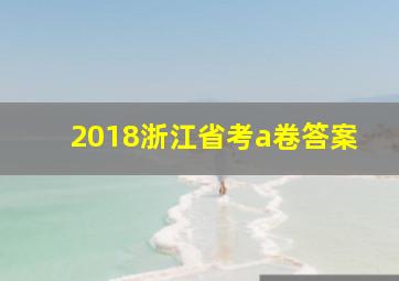 2018浙江省考a卷答案