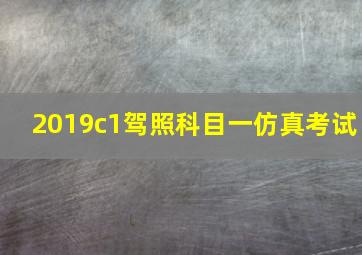 2019c1驾照科目一仿真考试