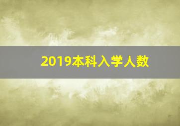 2019本科入学人数