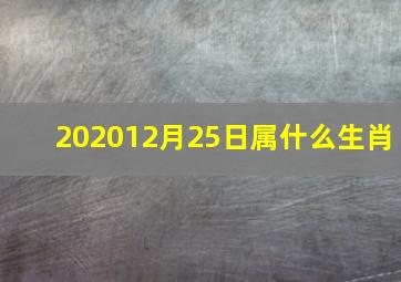 202012月25日属什么生肖